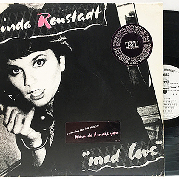 レコードメイン画像：【稀少・白プロモ】良好!! USオリジナル LINDA RONSTADT Mad Love 激愛 (Asylum 5E-510) White Promo TML+SLM刻印 専用インナー 完品 Lp