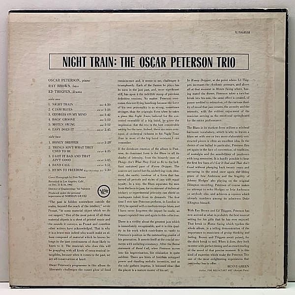NIGHT TRAIN: THE OSCAR PETERSON TRIOレコード The Oscar Peterson Trio Night Train (Verve Acoustic Sounds