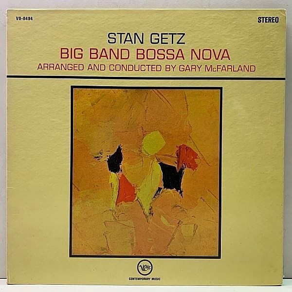 レコードメイン画像：US初期プレス GFコーティング STAN GETZ Big Band Bossa Nova ('62 Verve) Gary McFarland, Jim Hall, Hank Jones ほか 名盤