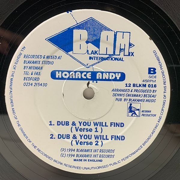 洋楽 Horace Andy 12inch HORACE ANDY / You Are My Angel (12) / Tad's | WAXPEND RECORDS