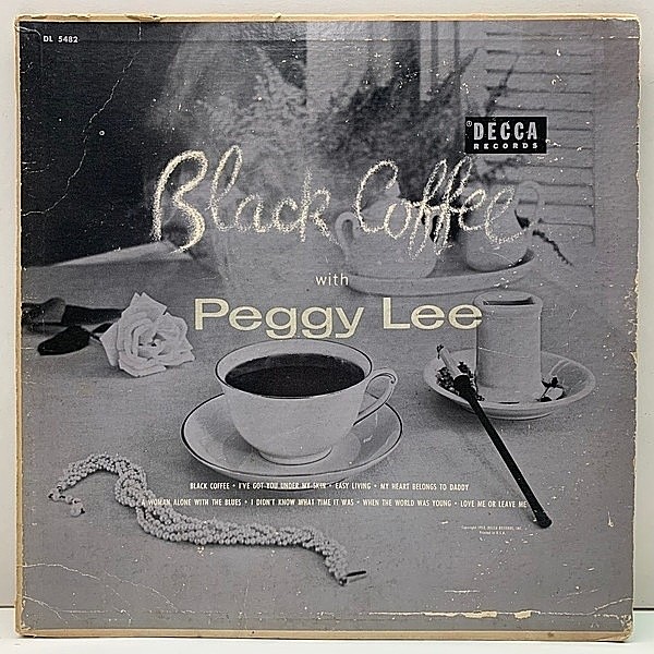 レコードメイン画像：希少 10吋 US 完全オリジナル PEGGY LEE Black Coffee ('56 Decca) FLAT, MONO 深溝 ペギー・リー LP ヴォーカルファン必携の名盤
