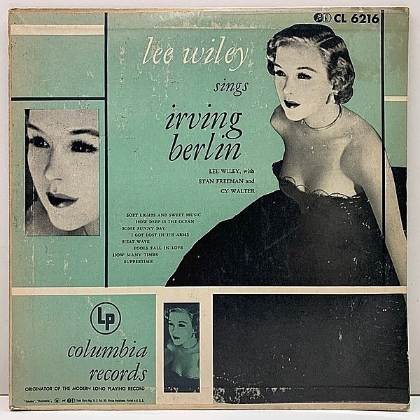 レコードメイン画像：US 完全オリジナル 10吋 FLAT, MONO 深溝 LEE WILEY Sings Irving Berlin ('52 Columbia CL 6216) リー・ワイリー 名盤 米 初回プレス