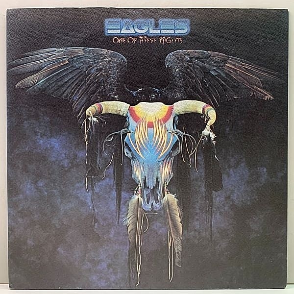 レコードメイン画像：JPNオリジナル EAGLES One Of These Nights ('75 Asylum) イーグルス 呪われた夜 LP 見開きの解説・歌詞シート付属