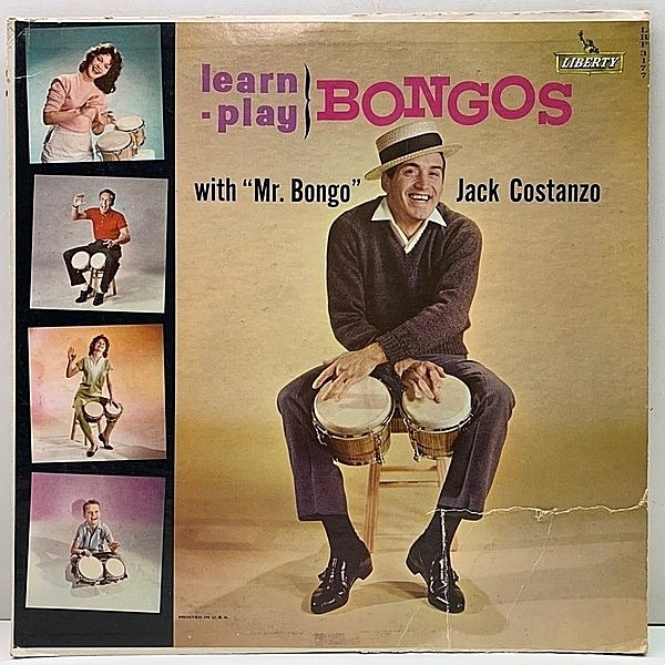 レコードメイン画像：【素敵なあなた／Bei Mer Bist Du Schon 収録】極美盤!! MONO 米オリジナル JACK COSTANZO Learn, Play Bongos - With Mr. Bongo