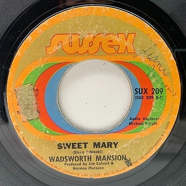 レコードメイン画像：【ポップロック隠れ名曲】7インチ USオリジナル WADSWORTH MANSION Sweet Mary ('70 Sussex) JABLECKI兄弟 ロードアイランド・ロック