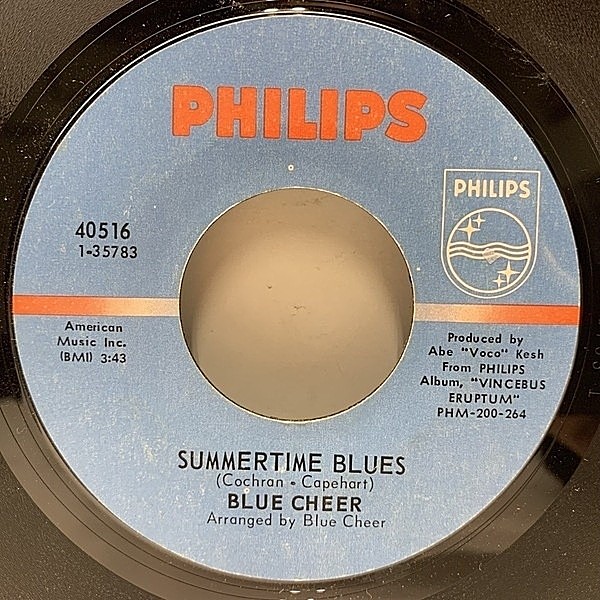 レコードメイン画像：希少な美盤!! US 7inch 原盤 オリジナル BLUE CHEER Summertime Blues ('68 Philips) ブルー・チェア／サマータイム・ブルース EP