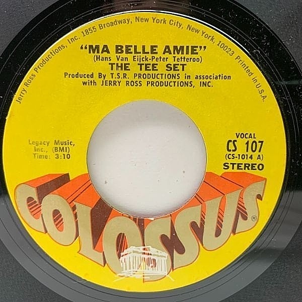 レコードメイン画像：美盤!! 7インチ USオリジナル THE TEE SET Ma Belle Amie ('69 Colossus)ソフトロック バブルガムポップ サイケ 傑作シングル 45RPM.