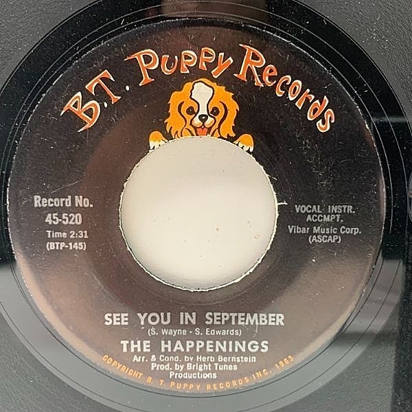 レコードメイン画像：USオリジナル THE HAPPENINGS See You In September ('66 B.T. Puppy) 45RPM ポップス ソフト・ロック