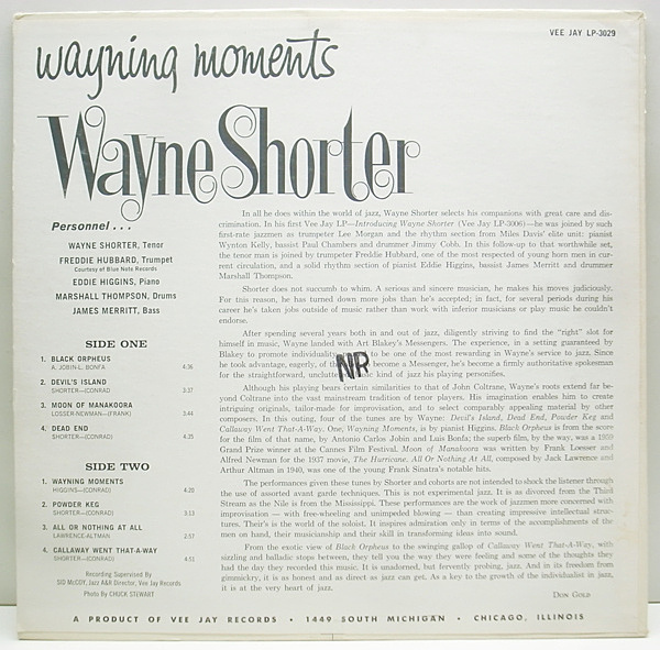 WAYNE SHORTER / Wayning Moments (LP) / Vee Jay | WAXPEND RECORDS