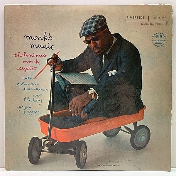 レコードメイン画像：レアな良好盤!! INC無し 初期の青ラージ 深溝 THELONIOUS MONK Monk's Music (Riverside RLP 12-242) w/ JOHN COLTRANE, ART BLAKEY ほか