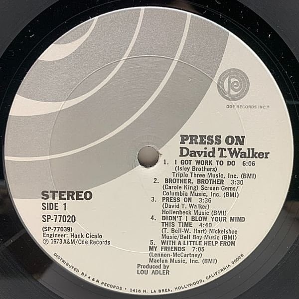 DAVID T. WALKER / Press On (LP) / Ode | WAXPEND RECORDS