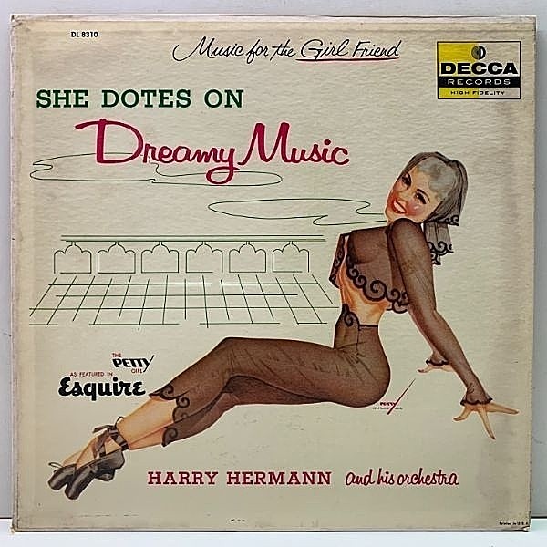 レコードメイン画像：良好!! FLAT 黒銀スモール 深溝 USオリジナル Petty Girl人気シリーズ HARRY HERMANN She Dotes On Dreamy Music - For The Girl Friend