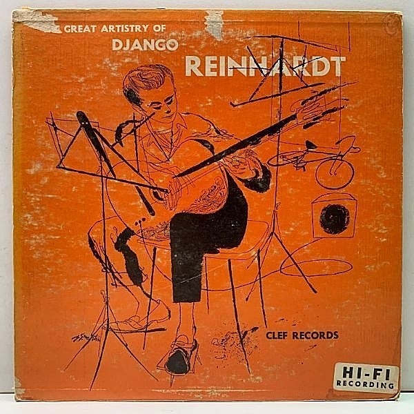 レコードメイン画像：【この10吋が原盤】USオリジナル FLAT 深溝 DJANGO REINHARDT The Great Artistry Of ～ (Clef MG C-516) 貴重な最晩年の録音