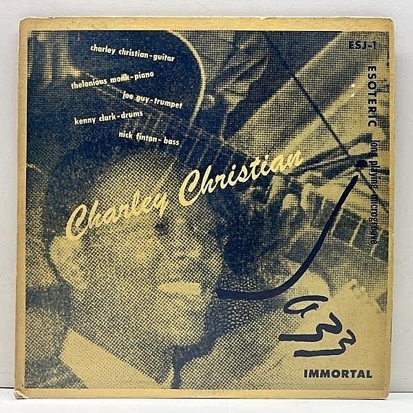 レコードメイン画像：入手難!良好盤! 10インチ 原盤 USオリジナル CHARLEY CHRISTIAN Jazz Immortal (Esoteric ESJ-1) w/ Joe Guy, Thelonious Monk ほか