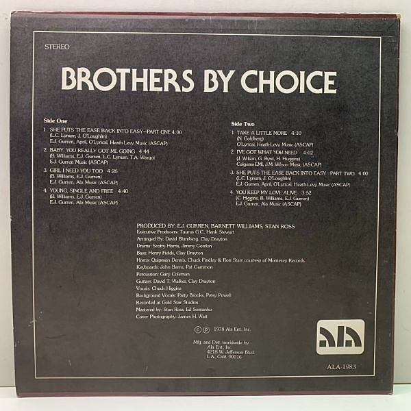 BROTHERS BY CHOICE / Same (LP) / ALA | WAXPEND RECORDS