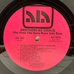BROTHERS BY CHOICE / Same (LP) / ALA | WAXPEND RECORDS
