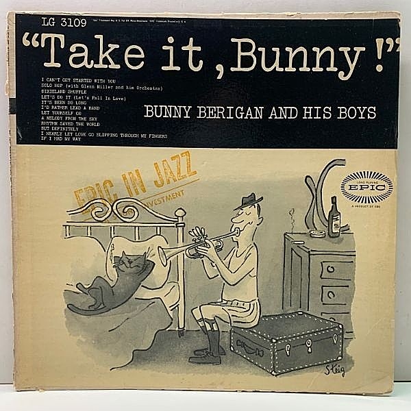 レコードメイン画像：良好盤!! MONO 深溝 コーティング仕様 BUNNY BERIGAN Take It Bunny ('55 Epic) Steig 猫ジャケ・シリーズ 人気作 LP