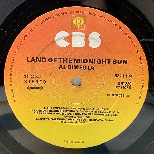 Al DI MEOLA / Land Of The Midnight Sun (LP) / CBS | WAXPEND