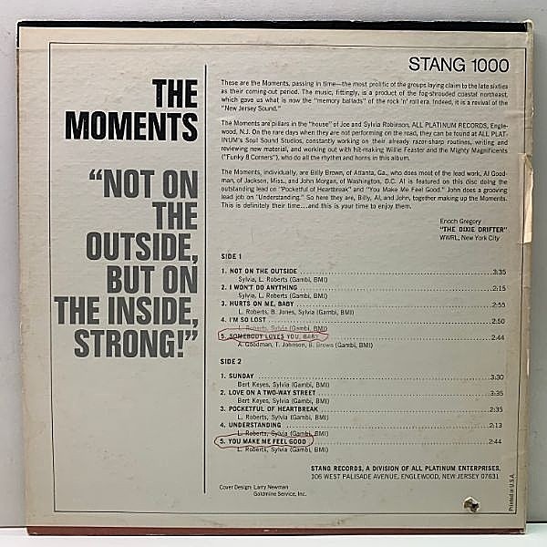 MOMENTS / Not On The Outside, But On The Inside, Strong! (LP