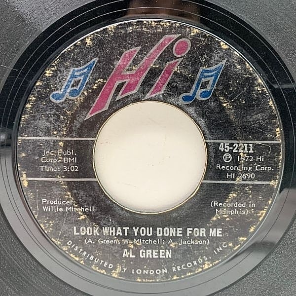 レコードメイン画像：USオリジナル 7インチ AL GREEN Look What You Done For Me / La-La For You ('72 Hi) アル・グリーン 名曲 スムース・サザン 45RPM.