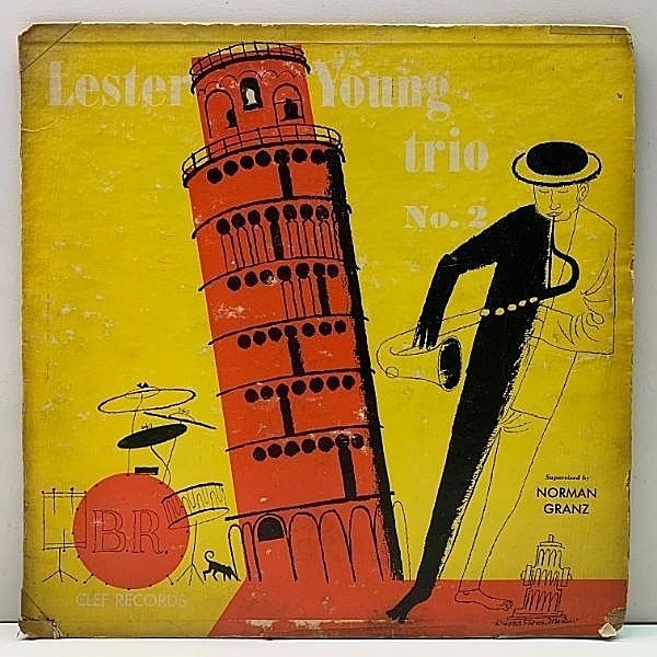 レコードメイン画像：入手難!! 10インチ FLAT 米 USオリジナル LESTER YOUNG TRIO (Clef MG-C-135) AYE GUY [Nat King Cole], BUDDY RICH 原盤