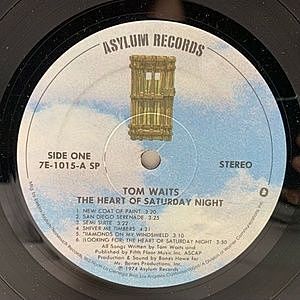 TOM WAITS / The Heart of Saturday Night (LP) / Asylum