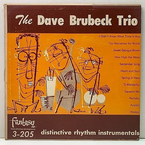 レコードメイン画像：MONO 米オリジナル DAVE BRUBECK TRIO Distinctive Rhythm Instrumentals ('56 Fantasy) 初期のトリオ演奏 w/ Ron Crotty, Cal Tjader