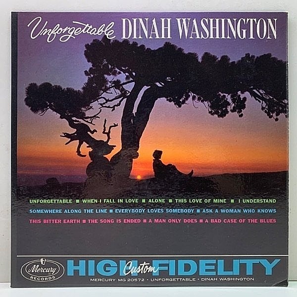 レコードメイン画像：良好!! MONO 初版 黒銀ラベ 深溝 USオリジナル DINAH WASHINGTON Unforgettable (Mercury MG 20572) ダイナ・ワシントンのバラード集