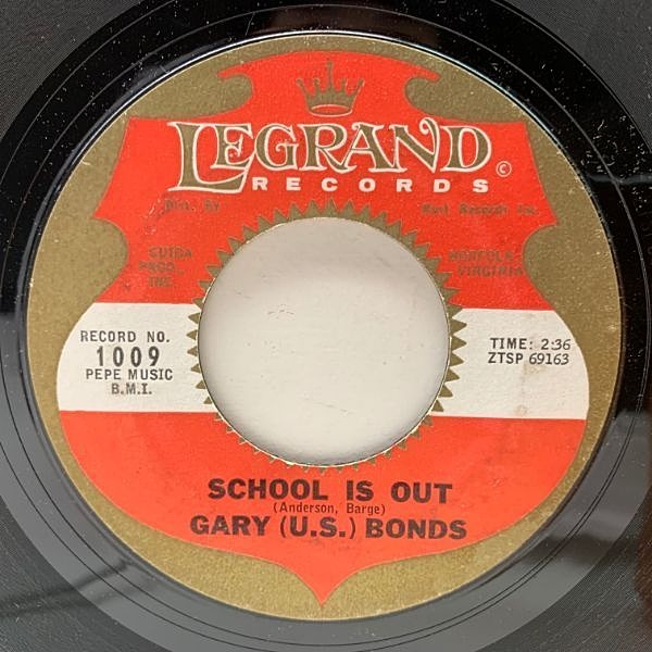 GARY U.S. BONDS / School Is Out / One Million Tears (7