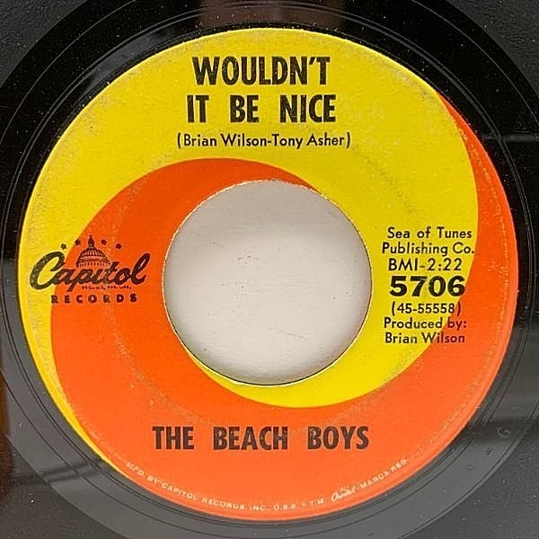 レコードメイン画像：USオリジナル 7インチ BEACH BOYS Wouldn't It Be Nice / God Only Knows ('66 Capitol) ビーチ・ボーイズ 素敵じゃないか 45RPM