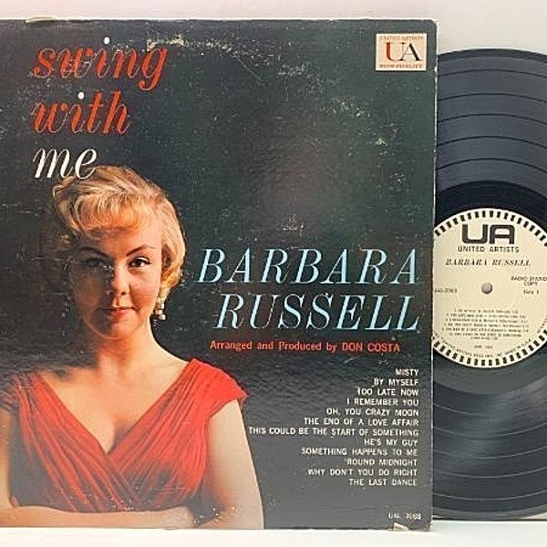 レコードメイン画像：白プロモ MONO 米オリジナル BARBARA RUSSELL Swing With Me ('60 United) 宝石のような声と形容されたバーバラ・ラッセルのジャズアルバム