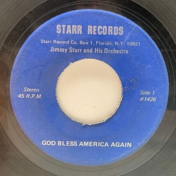レコードメイン画像：7インチ USプレス JIMMY STURR & HIS ORCHESTRA God Bless America Again (Starr) ポルカ 民俗舞曲 45RPM.