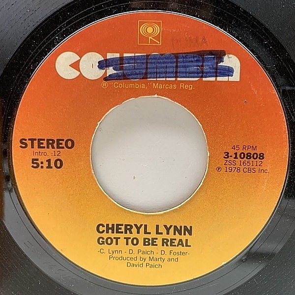 レコードメイン画像：7インチ USオリジナル CHERYL LYNN Got To Be Real / Come In From The Rain ('78 Columbia) サンプリング 不朽のダンスクラシック