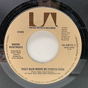 レコード画像：MAXINE NIGHTINGALE / Right Back Where We Started From