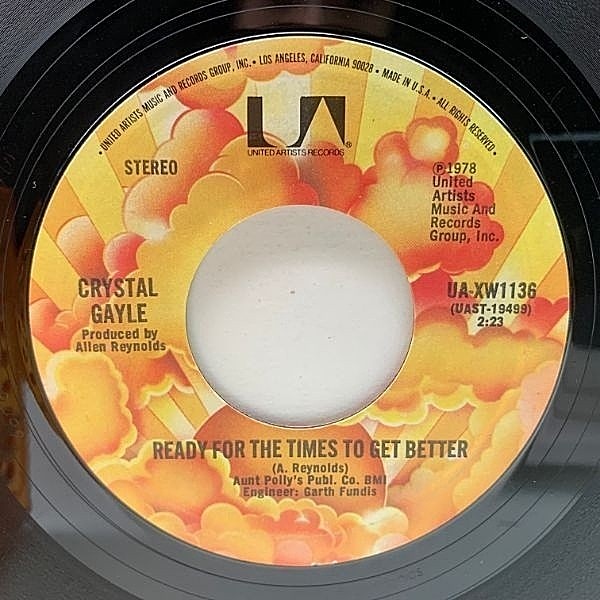 レコードメイン画像：7インチ USプレス CRYSTAL GAYLE Ready For The Times To Get Better ('78 United Artists) クリスタル・ゲイル 45RPM