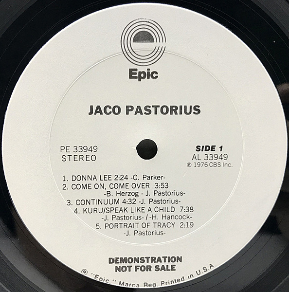 JACO PASTORIUS / Same (LP) / Epic | WAXPEND RECORDS