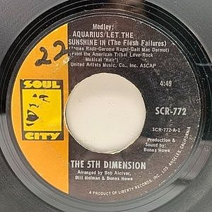 レコード画像：5TH DIMENSION / Medley: Aquarius / Let The Sunshine In