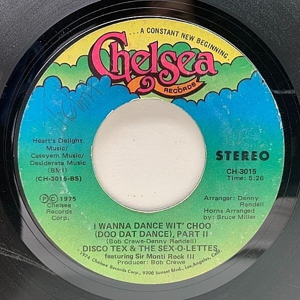 レコードメイン画像：【パーティー・ディスコ・ナンバー!!】USオリジナル 7インチ DISCO TEX & THE SEX-O-LETTES I Wanna Dance Wit' Choo ('75 Chelsea)