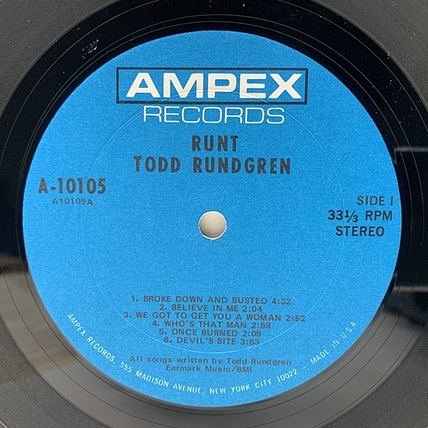 TODD RUNDGREN / Runt (LP) / Ampex | WAXPEND RECORDS