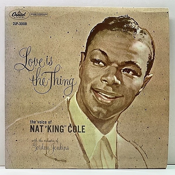 レコードメイン画像：レアな美品!! 冊子付き 初回グレー 灰ラベ 日オリジナル NAT KING COLE Love Is The Thing ナット・キング・コール／恋こそはすべて LP