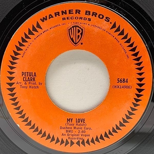 レコードメイン画像：USオリジナル 7インチ PETULA CLARK My Love / Where Am I Going ('65 Warner Bros) ペトゥラ・クラーク 名曲 ハル・ブレイン 参加 45RPM.
