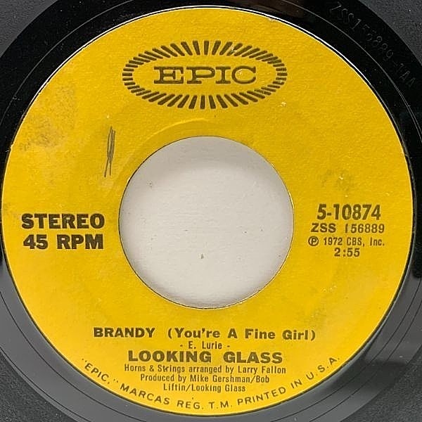 レコードメイン画像：	 【サザン風味のソフトロック】USオリジナル 7インチ LOOKING GLASS Brandy (You're A Fine Girl) ('72 Epic) ルッキング・グラス 45RPM.