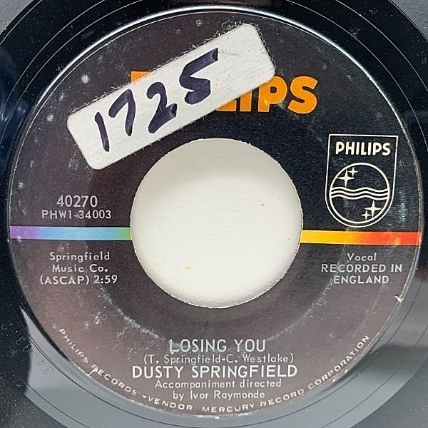 レコードメイン画像：美盤!! USオリジナル 7インチ DUSTY SPRINGFIELD Losing You ('64 Philips) ダスティー・スプリングフィールド 代表曲 45RPM.