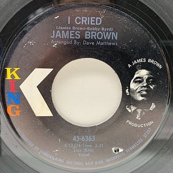レコードメイン画像：USオリジナル 7インチ JAMES BROWN I Cried / World Pt. 2 ('71 King) SAMPLING ジェームス・ブラウン 45RPM.