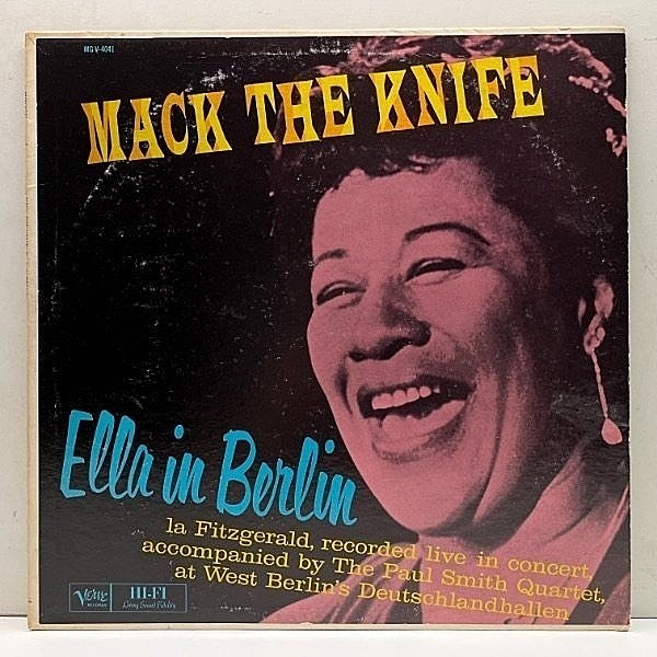 レコードメイン画像：良好!! MONO 初版 Verveリム 深溝 USオリジナル ELLA FITZGERALD Mack The Knife - Ella in Berlin ('60 Verve) 米 初回 モノラル LP