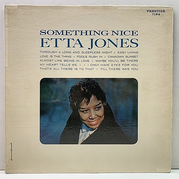 レコードメイン画像：USオリジナル MONO RVG刻印 NJ黄ラベ 深溝 ETTA JONES Something Nice (Prestige 7194) w/ Oliver Nelson, George Duvivier 豪華メンバー