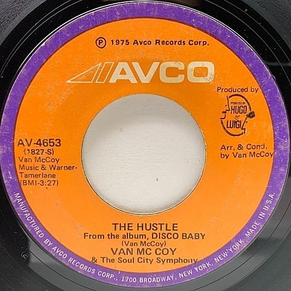 レコードメイン画像：USオリジナル 7インチ VAN McCOY & THE SOUL CITY SYMPHONY The Hustle ('75 Avco) ディスコ・ヒット 45RPM.