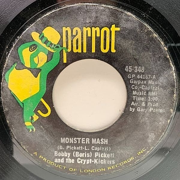 レコードメイン画像：【ストレンジ・ガレージ・ポップ】USプレス BOBBY (BORIS) PICKETT AND THE CRYPT-KICKERS Monster Mash ('70 Parrot) ホラーロック 45RPM