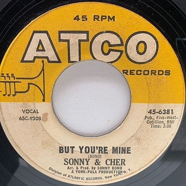 レコードメイン画像：USオリジナル 7インチ SONNY & CHER But You're Mine / Hello ('65 ATCO) フィル・スペクター 夫婦ポップデュオ 45RPM.