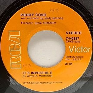レコード画像：PERRY COMO / It's Impossible